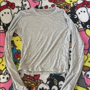 Gray Long Sleeve Top